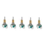 5PCS EC11EBB24C03 Dual Axis Encoder with Switch 30 Positioning Number 15 Handle 25mm