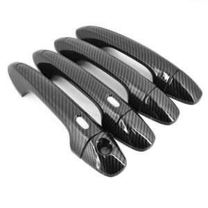 Black Carbon Fibre car Side Door Handle Bowl Cover Trim,for Toyota HILUX REVO Rogue Rocco Invincible 2016 2017 2018 2019 2020